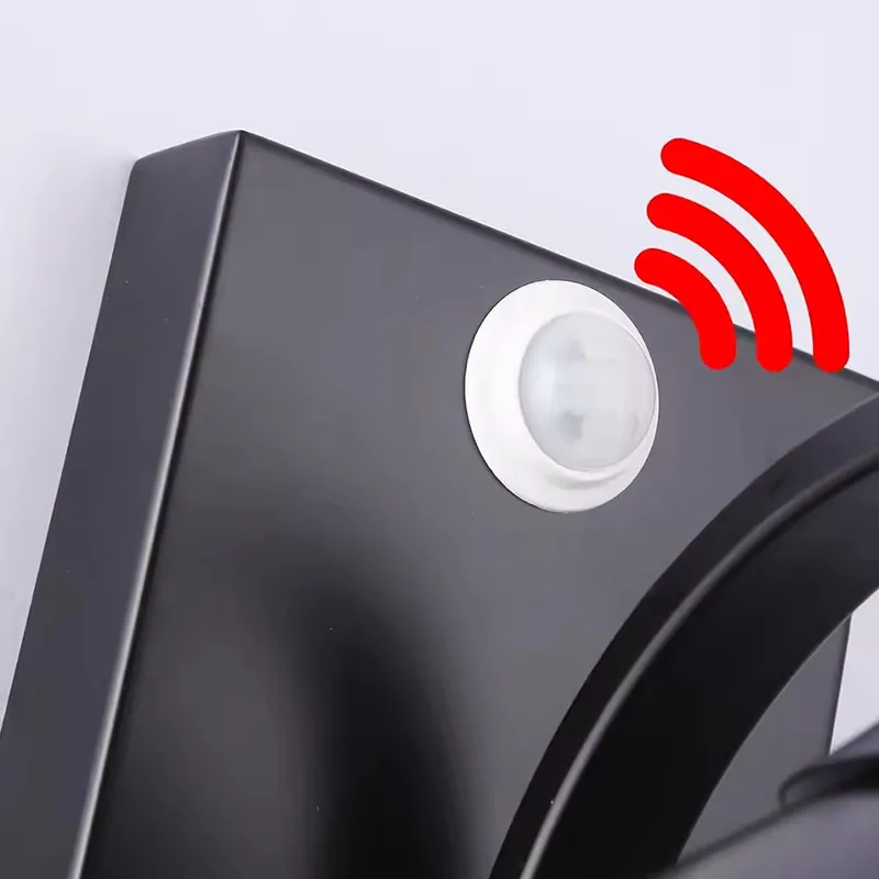 โคมไฟติดผนังภายนอกพร้อมเซ็นเซอร์ตรวจจับความเคลื่อนไหว ไฟ LED กันน้ำ สำหรับสวน ระเบียงบ้าน ทางเดิน ตกแต่งบ้าน