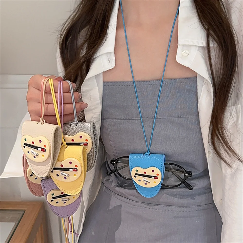 

Держатель для очков из искусственной кожи, удобная доска для рисования, зажимы для очков, подвесной зажим для очков на шею, яркая сумка для хранения очков