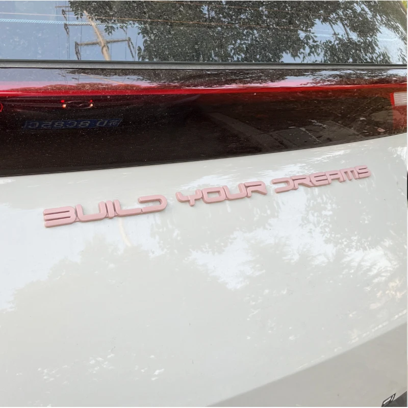 Car Decoration Auto Supplies For BYD Seagull&Dolphin MINI Han Rear Letter Stickers Trunk Car Sticker Build Your Dream Word Logo
