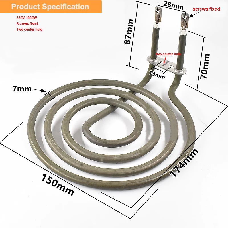 Air fryer heating tube electric oven heating plate mosquito coil shaped dry burning coil electric heating tube 220V