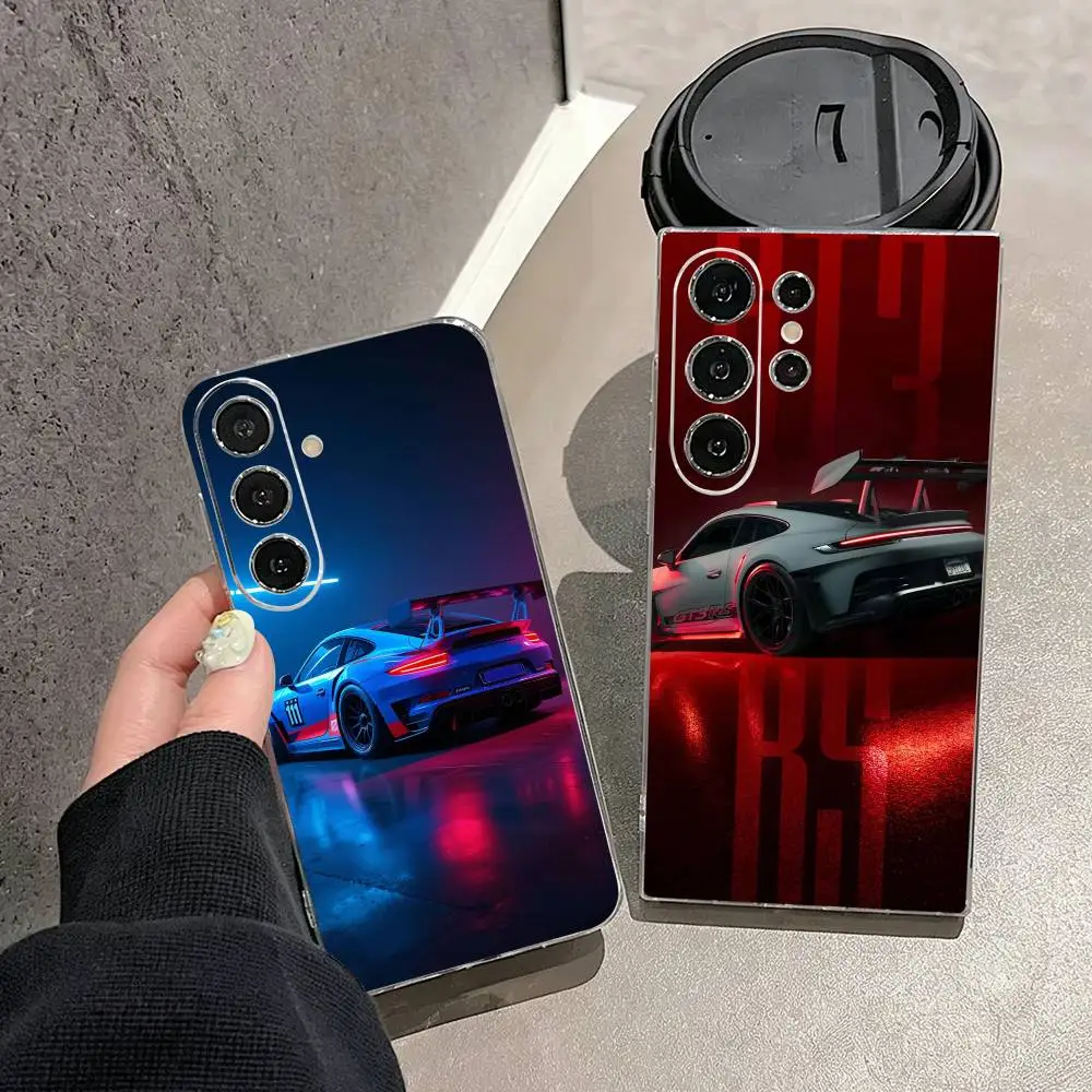 Cool Car GT3-RS  Phone Case For Samsung S25,S24,S21,S22,S23,S30,Ultra,S20,Plus,Fe,Note,10,9,5G Transparent Cover