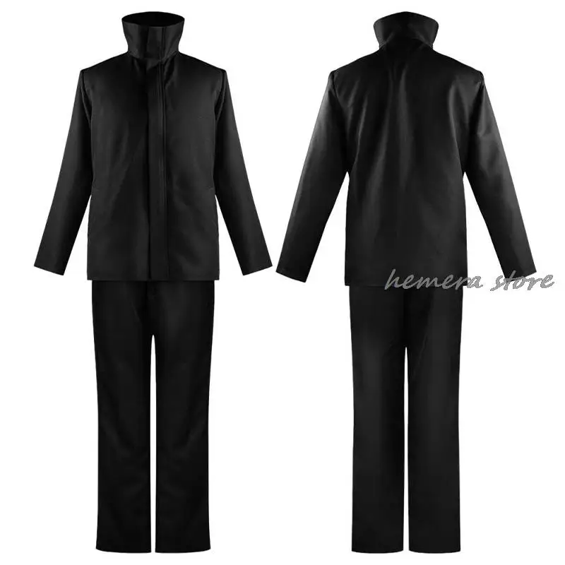 Anime JJK Gojo Satoru Cosplay Costume Tops Pants Eye Patch Halloween Party Men Uniform Gojo Satoru Wigs
