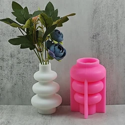 11-22cm Donut vase resin silicone mold wreath circular vase concrete cement gypsum silicone mold home decor