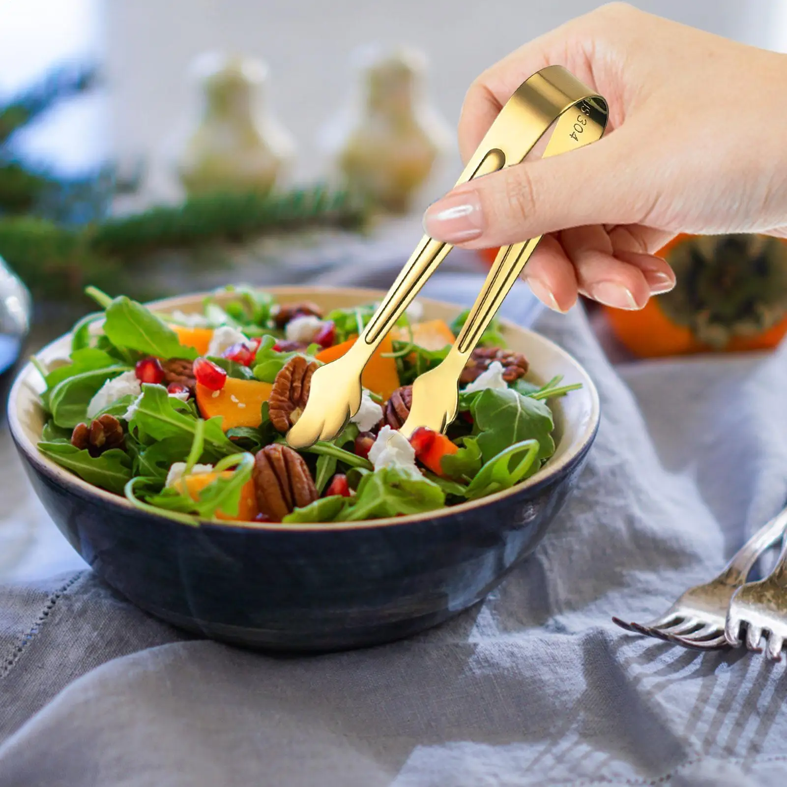 Winged Mini Serving Tongs - Elegant Stainless Steel Appetizer & Snack Servers for Weddings, Parties, and Charcuterie Trays