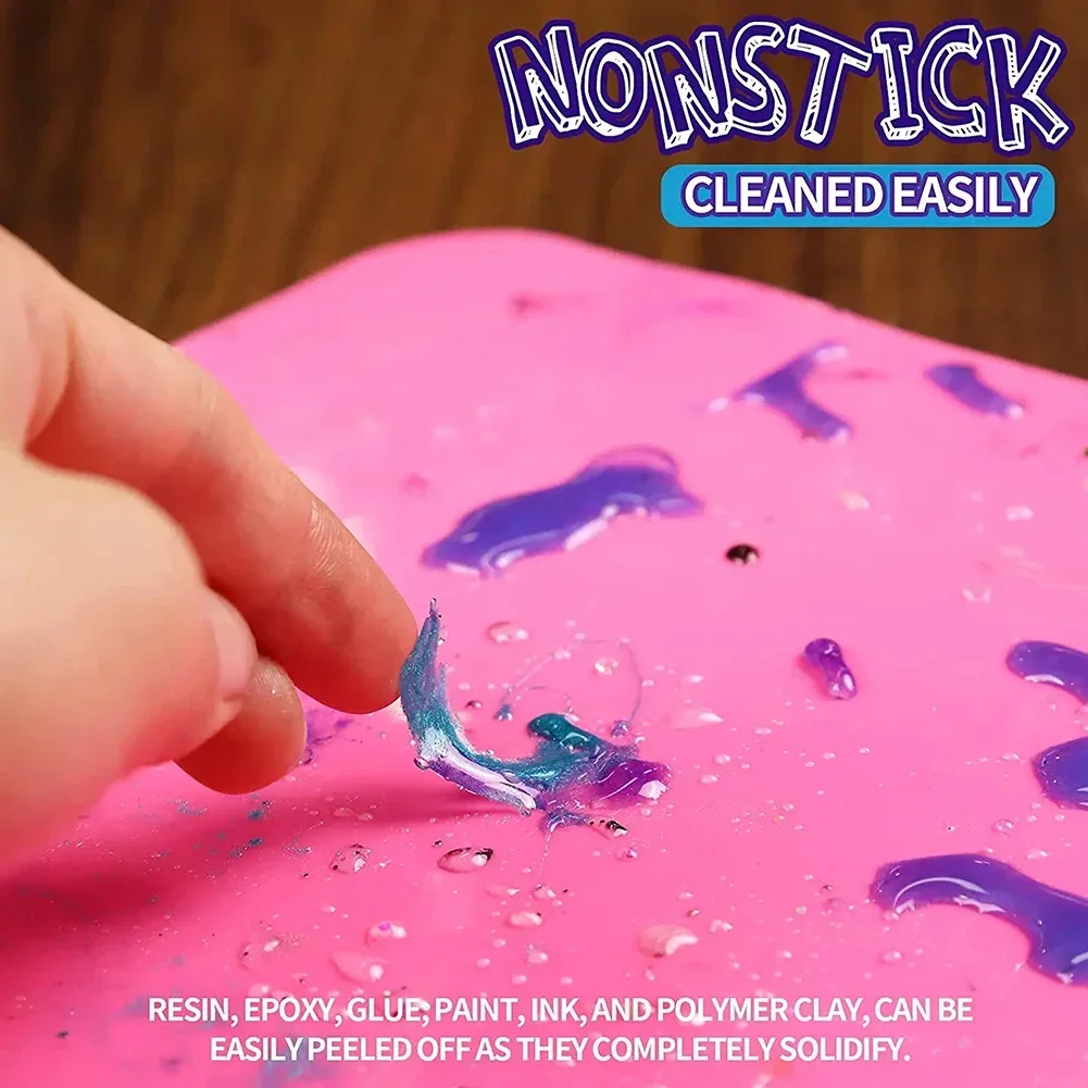 1PCS Safe Silicone Workbenches Epoxy Resin Molds Waterproof Placemat Table Mat For Jewelry Making Supplies Blue&Pink Color