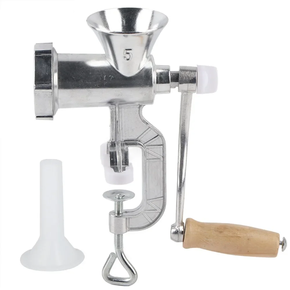 

Manual Meat Grinders, Household Aluminum Alloy Manual Sausage Meat Grinder Pepper Spice Grinding Machine Kitchen Tool