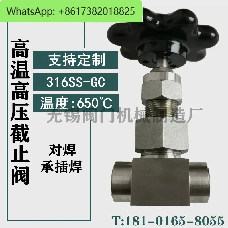 High temperature and high pressure globe valve 316SS-GC stainless steel butt welding/socket welding ball type water vapor DN6