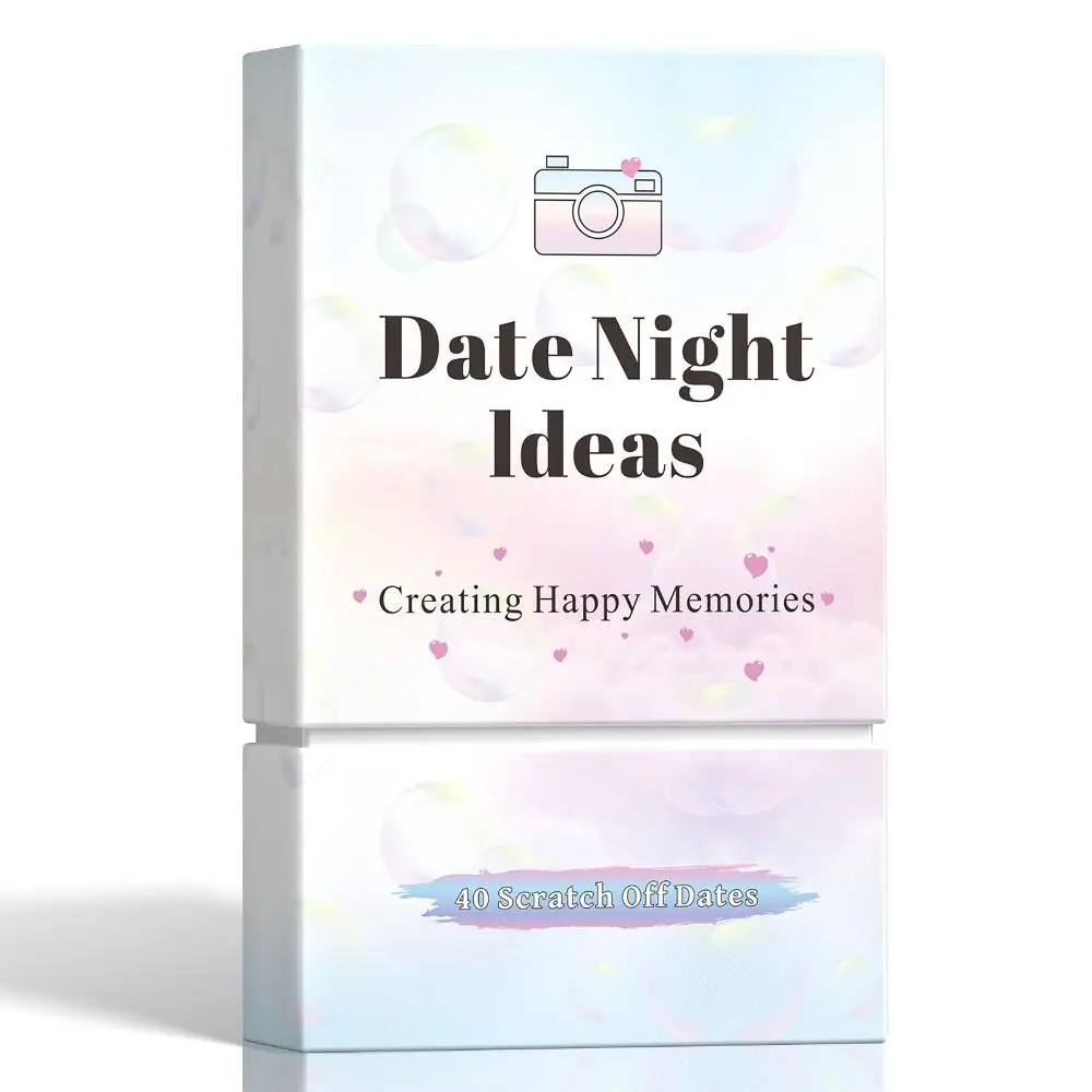Funny 40 Date Night Ideas For Couple English Version Portable Adventurous Scratch-Off Cards Game Paper