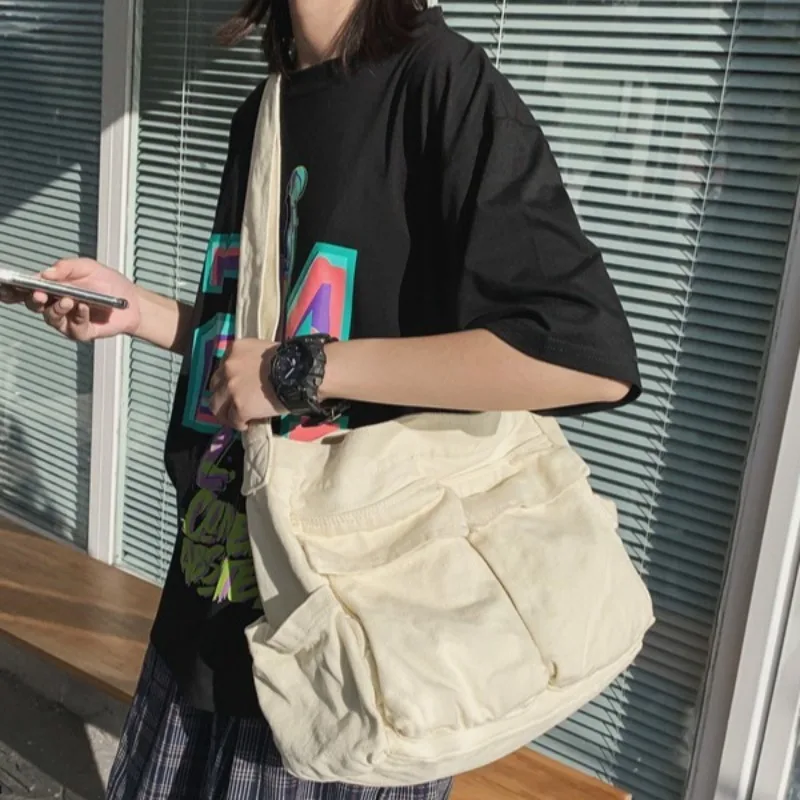 

Workwear Canvas Shoulder Bag Large Capacity Retro Messenger Bag New Student Class Messenger Bag