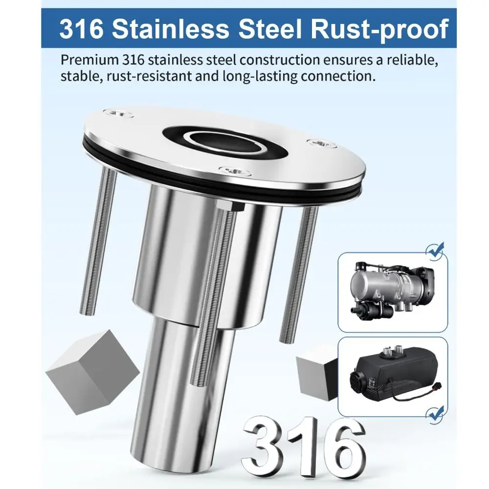 

24mm Diesel Heater Exhaust Ports Stainless Steel High Temperature Resistance Diesel Heater Exhaust Pipe Corrosion Resistant