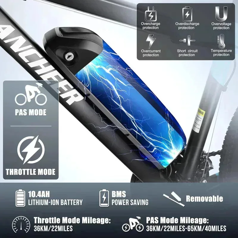 QAZ8-Hummmer دراجة كهربائية للبالغين 27.5 بوصة الذروة 750 واط دراجة جبلية كهربائية/Ebike.3 ساعات شحن سريع. 55 ميل دراجة كهربائية # ر #2