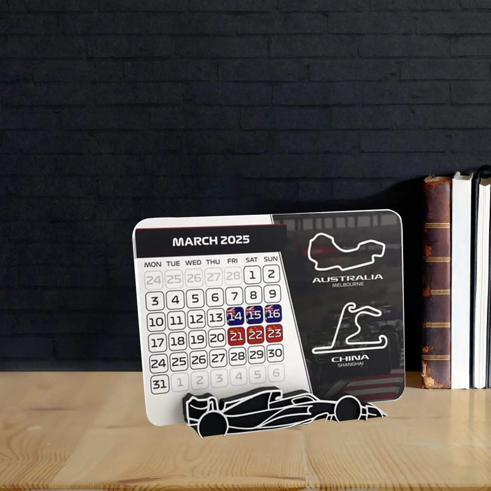 Desk Calendar Motorsport Fans Gift F1 2025 Calendar for Shelf Cabinet Home