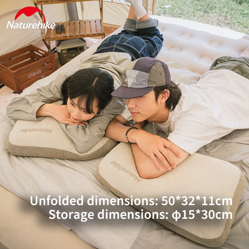 Naturehike New Memory Foam Comfort Square Pillow Portable Outdoor Camping Travel Pillow Slow Rebound Pillow Easy Storage Pillow