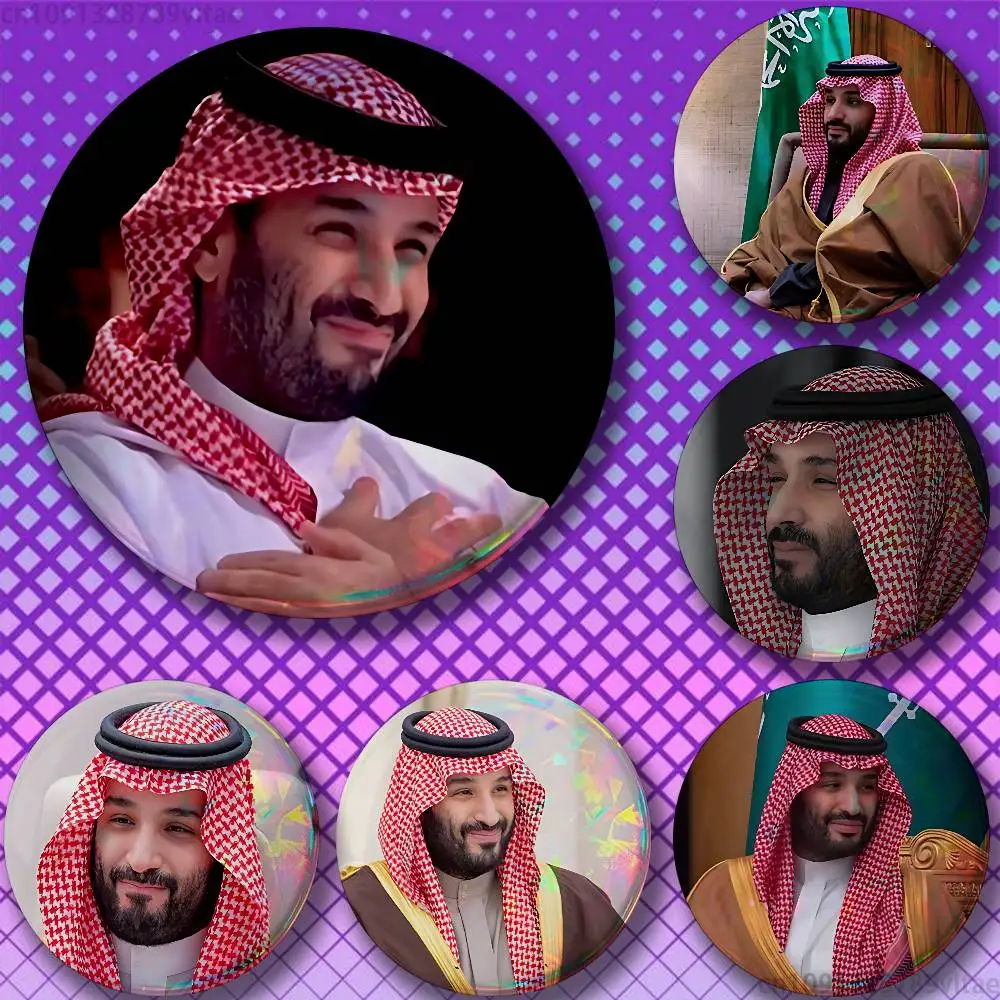 

Salman of Saudi Arabia 58mm Icon Badge Handmade Tinplate Brooch for Backpack Clothes Chest Ornament Gifts