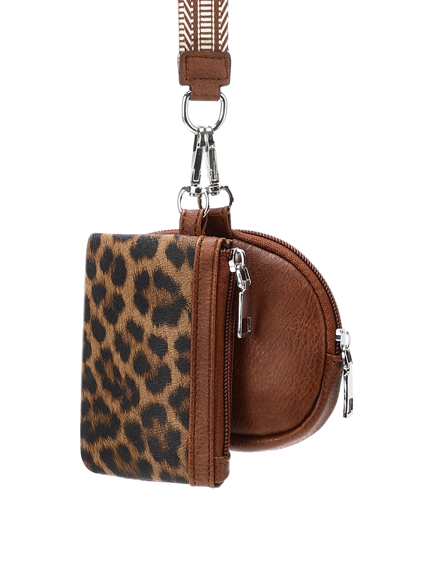 MIYIN Fashion Mini Zipper WristletWallet Women Double Pocket Wristlet Portable KeychainWallet Coin Purse Detachable Small Wallet image 3