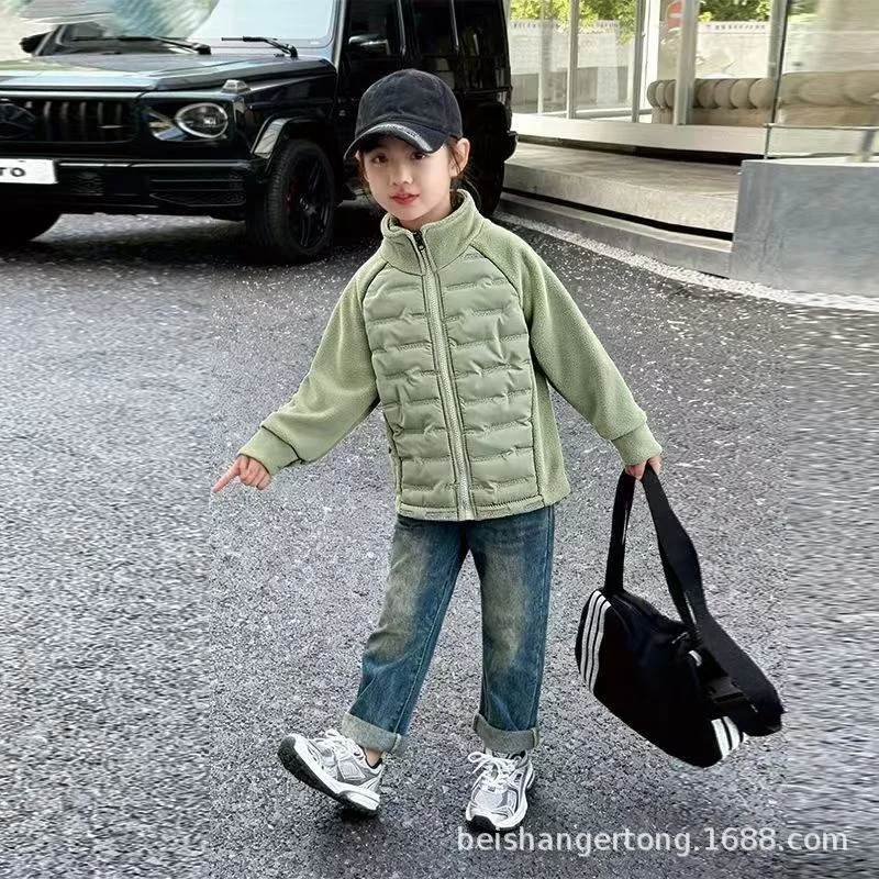 Kids Casual Warm Coats Children Comfortable Thermal Zipper Stand-up Collar Long Sleeve Outerwear Boys Girls Winter Jacket
