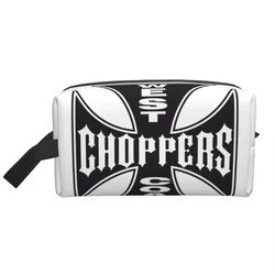 West Coast Chopper Iron Cross Makeup Bag Women Travel Cosmetic Organizer Kawaii Storage Toiletry Bags