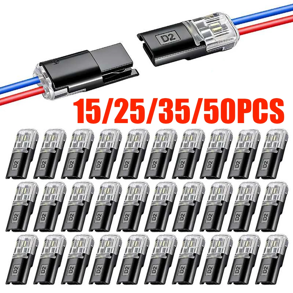 D2 Quick Wire Connector  Quick-Connect Single-Pin Terminal 2-Pin Plug-In Connector PVC-Insulated, Quick Connect DIY Accessories