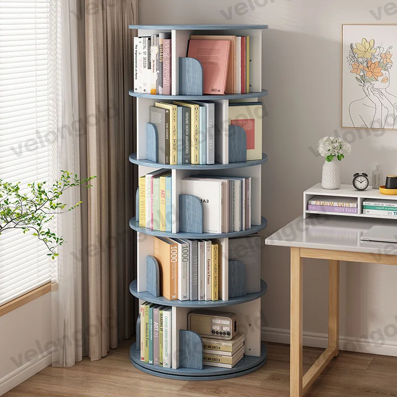 

Customizable Rotary Bookshelf Home Round Creative Shelf