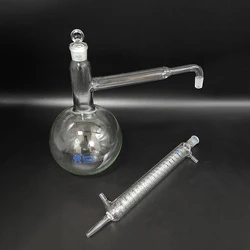 Distiling Apparatus with ground glass joints,Glass distillation unit,Distillation flat-bottom flask+graham condenser distiller