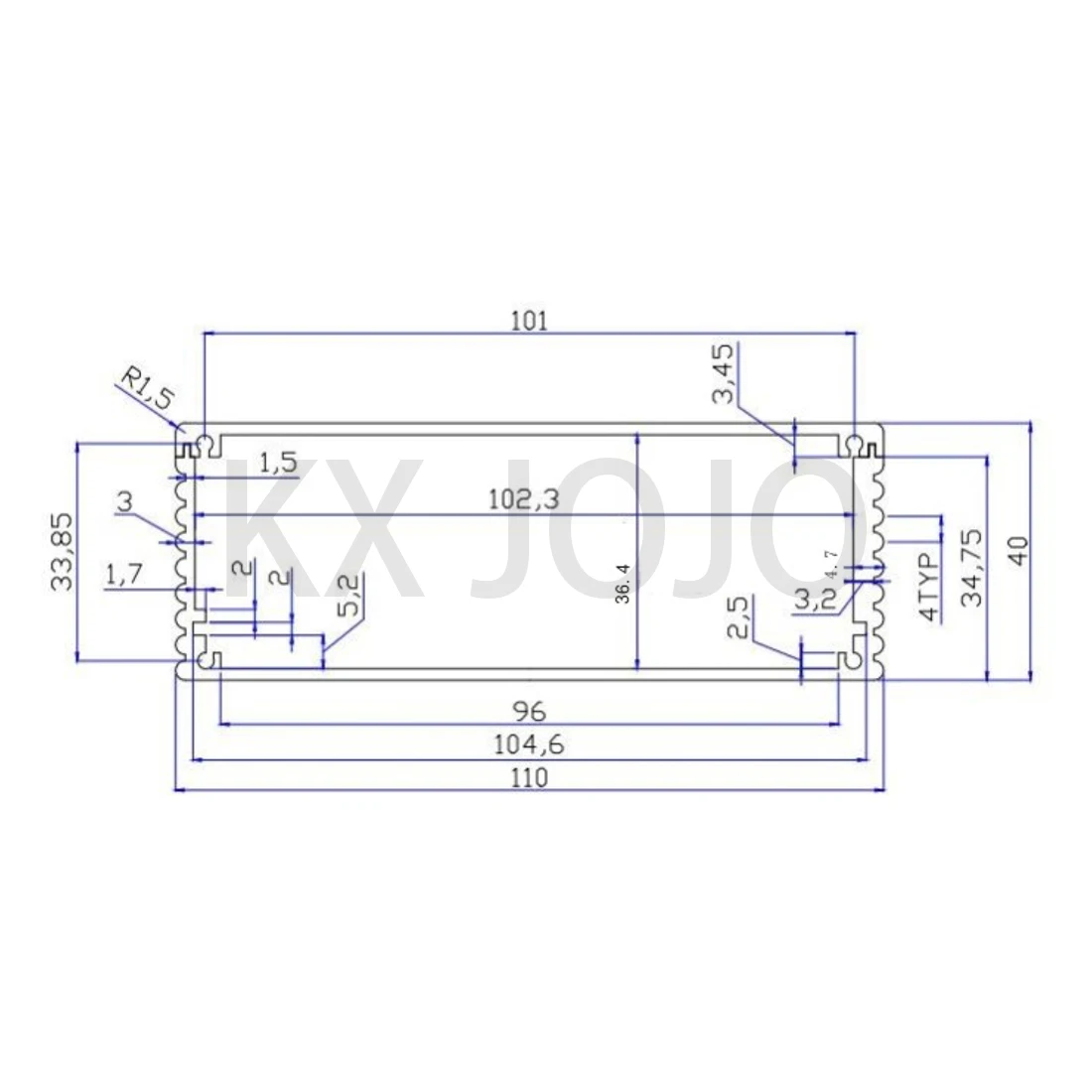 Special Link Aluminum Enclosure 110*40*235mm 1pcs Black to Customer Customization