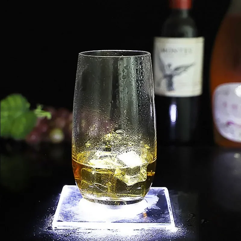 LED Light Coaster Crystal Cup Mat Coffee Tea Cup Wine Glass Bottle Coaster Night Cup Mat Bar Party Drink Decor Lighting Base