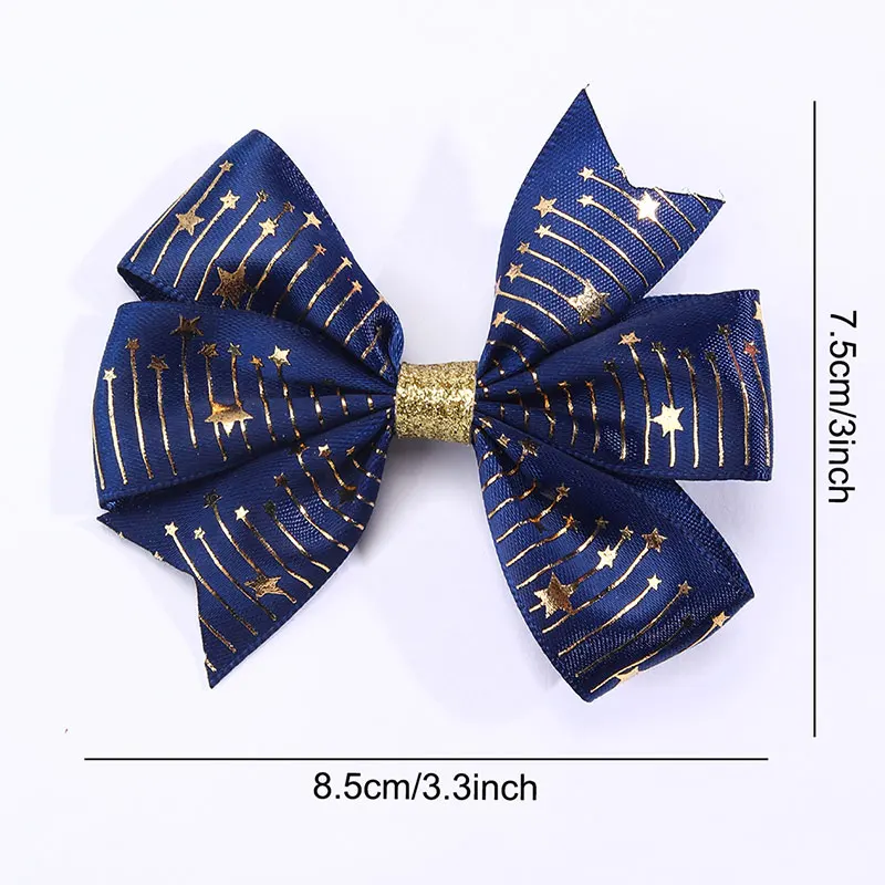 2Pcs New Shining Bronzing Hair Bows Clip For Baby Girls Boutique Children Hairpins Headwear Kids Barrettes Hair Accessories