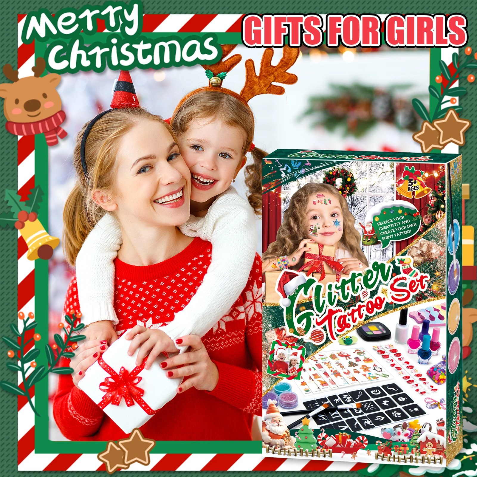 할로윈 얼굴 색상 문신 스티커 메이크업 메이크업 펜 세트 크리스마스 이벤트 장식 재미있는 스티커