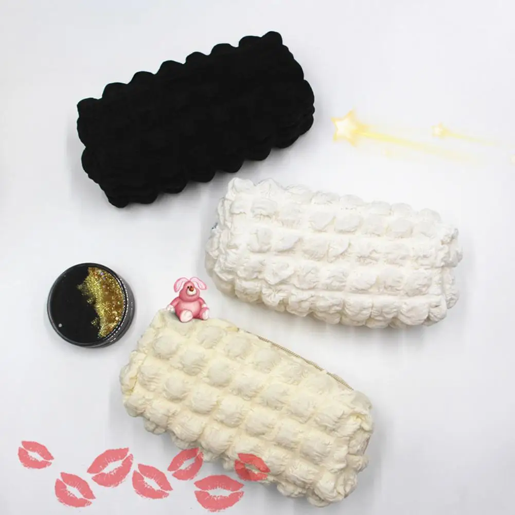 Simple Style Pencil Organizer Pencil Bag with Smooth Zipper Fluffy Pencil Case with Capacity for School Travel for Stationery