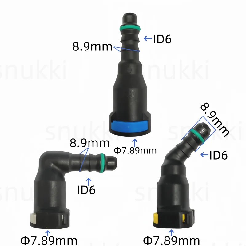 7,89 mm 7,89 ID6 szybkozłącze przewodu paliwowego złącze żeńskie 180 stopni 5/16 SAE łącznik rurowy auto plastik do SAMOCHODU 2 szt. jedna partia