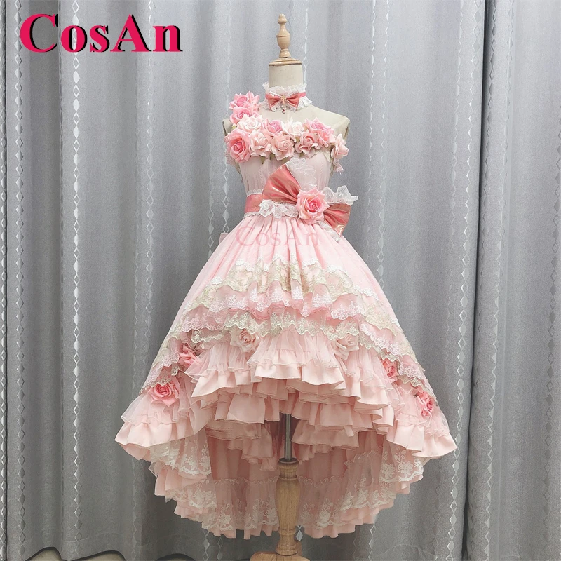 أزياء CosAn Anime Who Made Me A Princess Siya التأثيرية، فستان رسمي رائع وردي جميل للبالغين، ملابس لعب الأدوار #1