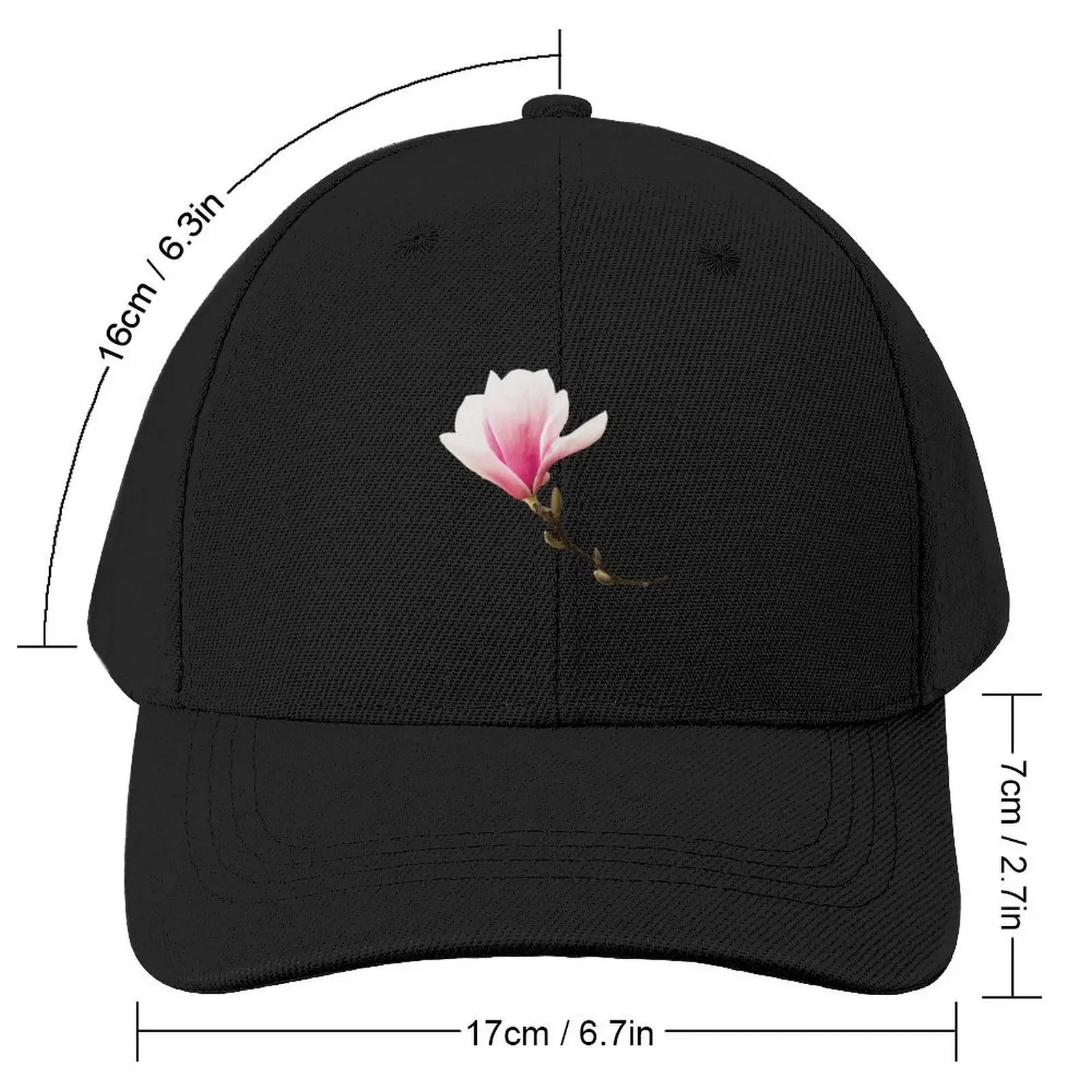 Pink Magnolia Blossom | Isolated Magnolia FlowerCap Baseball Cap Golf Hat Man Sports Cap fishing hat Trucker Hat Male Women's