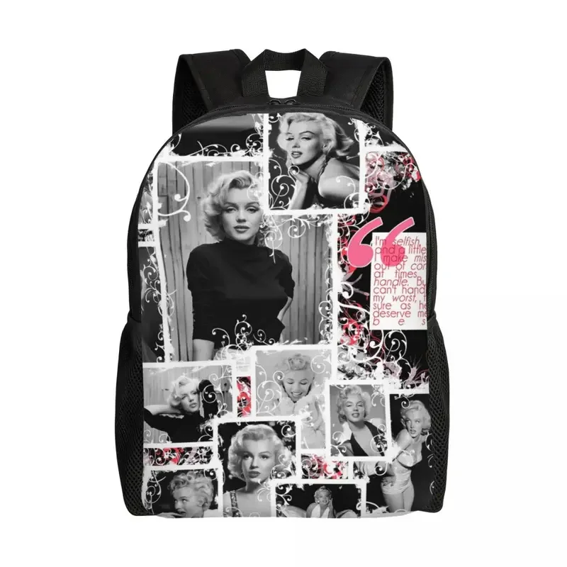 Marilyns Monroe Life Mochilas para homens e mulheres, resistente à água, bolsa de atriz cantora de escola universitária, estampa, moda