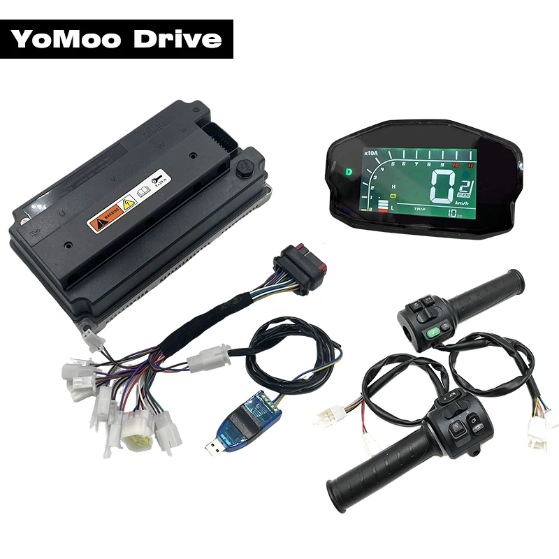 

VOTOL EM200/2 Controller 5KW-8KW Boost 300A Peak 550A FOC BLDC Brushless with DKD Display, T08 Throttle For QS Electric Motor