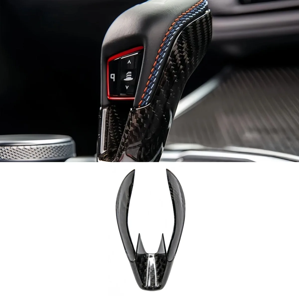

For BMW M3 M4 M5 G80 G82 G87 G69 M2 Real Carbon Fiber Gear Lever Sticker Gear Head Decoration