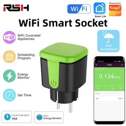 16A Wifi Tuya Smart Plug Socket EU Outdoor Plug 100-240V  IP44 Waterproof Wireless Socket Plug Works With Smart Life Alexa