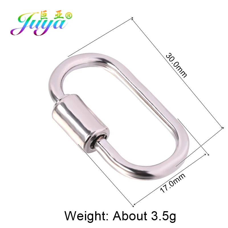 Juya 4pcs/Lot Wholesale DIY Creative Carabiner Fasteners Screw Lock Clasps Accessories For Handmade Punk Jewelry Making Supplies