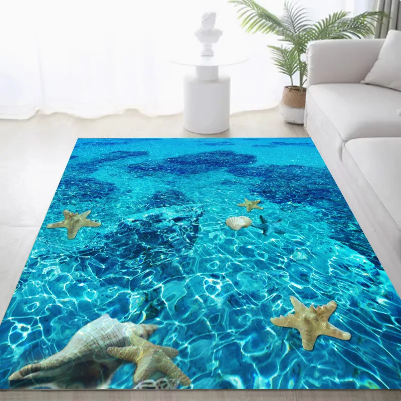 VIKAMA Scenic Ocean Wohnzimmer Couchtisch Teppich Schlafzimmer Nachttisch Teppich Live Room Studio Tatami Bodenmatte Heimdekoration