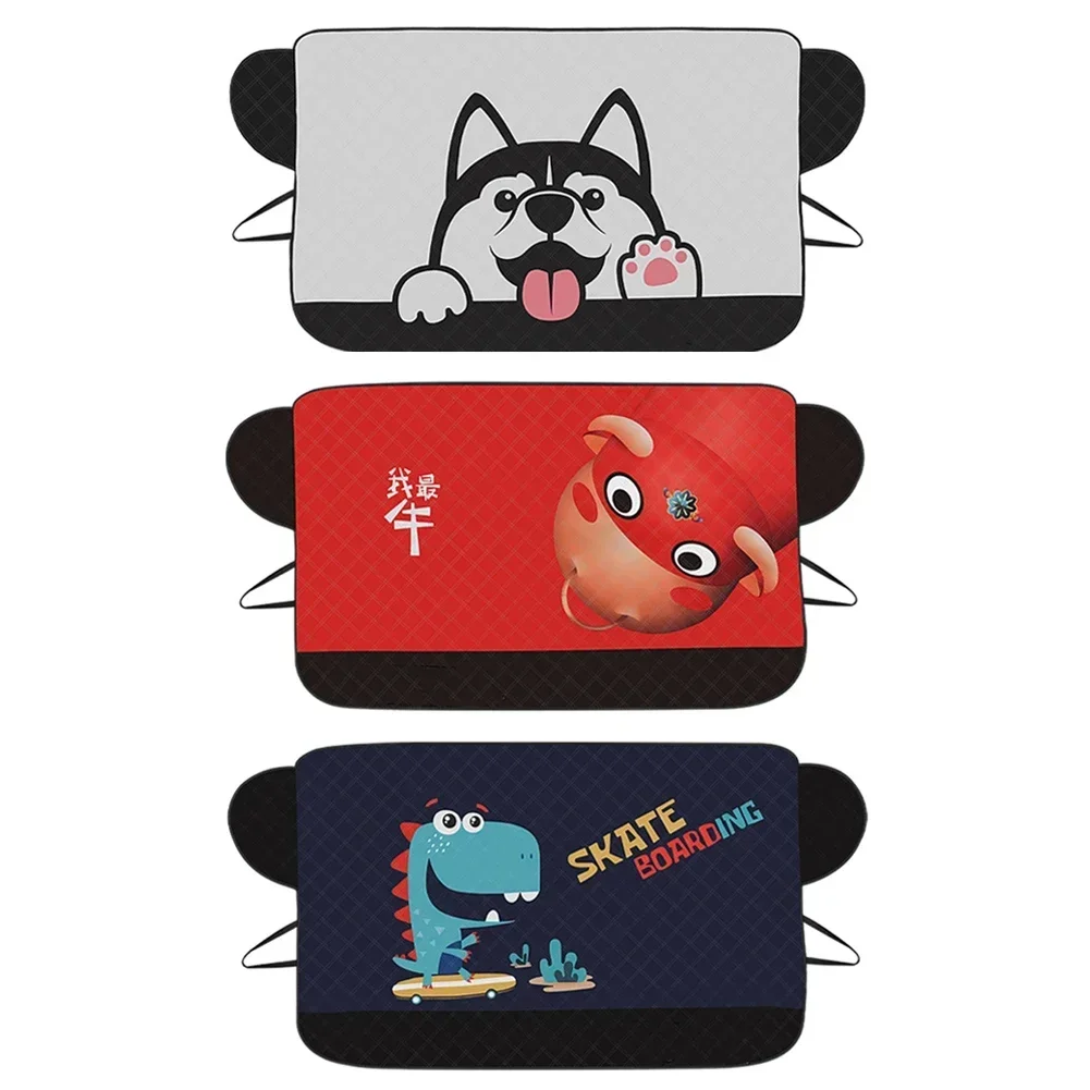 

Мультяшный автомобильный Теплоизоляционный чехол на лобовое стекло, автомобильное Переднее стекло, морозное одеяло, снежное покрытие для внедорожников, грузовиков, зимние автомобильные аксессуары