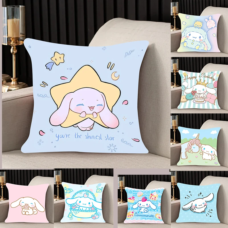 

home decor Pillow Cover Cinnamoroll iving room bedroomo office car 45x45 Dakimakura Throw Pillows Square Pillowcase Girl gift