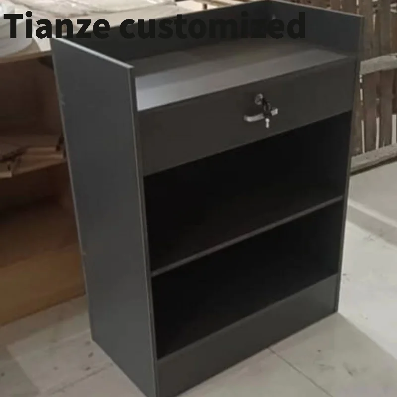 Customized-Factory Direct Retail Convenience Store Counter Desk Cheap Price Checkout Counter Wooden Frame Cashier Counter