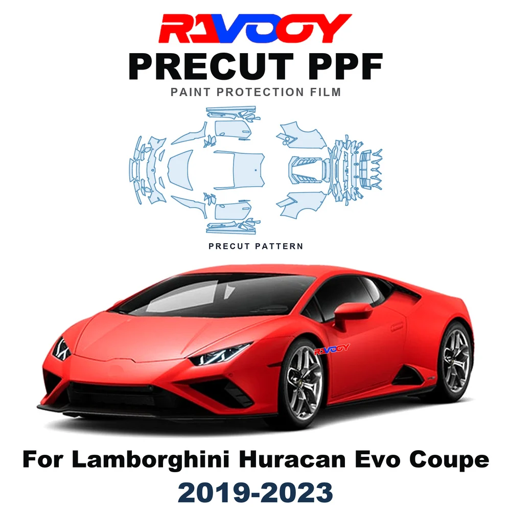 Precut PPF For Lamborghini Huracan Evo Coupe 2019-2023 8.5mil TPU Paint Protection Film Hood Bonnet Bumper Headlight Clear Kit