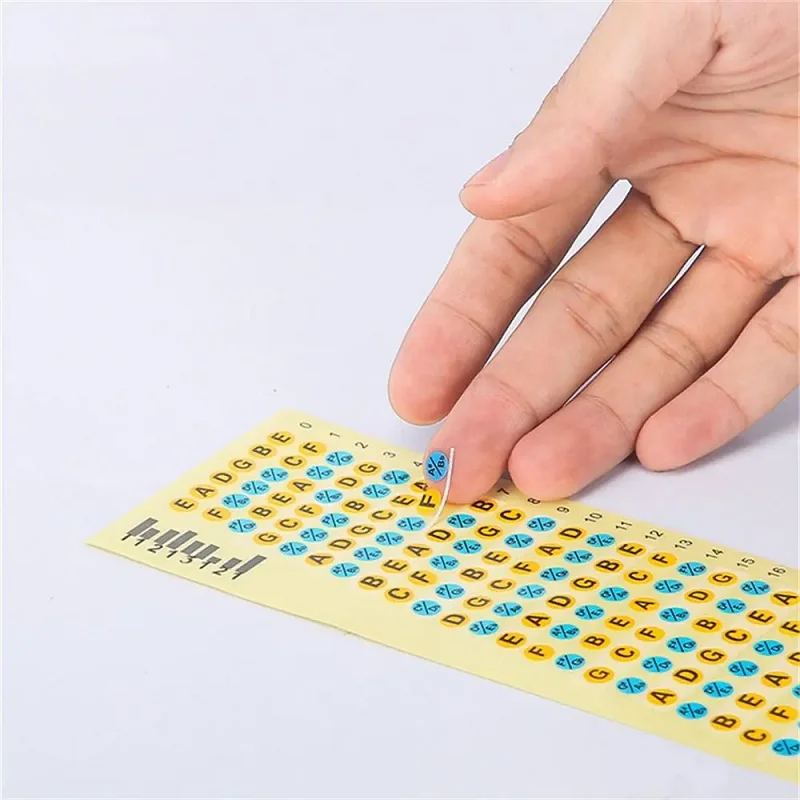 1Pcs Guitar Fretboard Scale Sticker Fingerboard Note Label Fret Stickers Beginners Guitar Training Sticker Learning Tone Marker