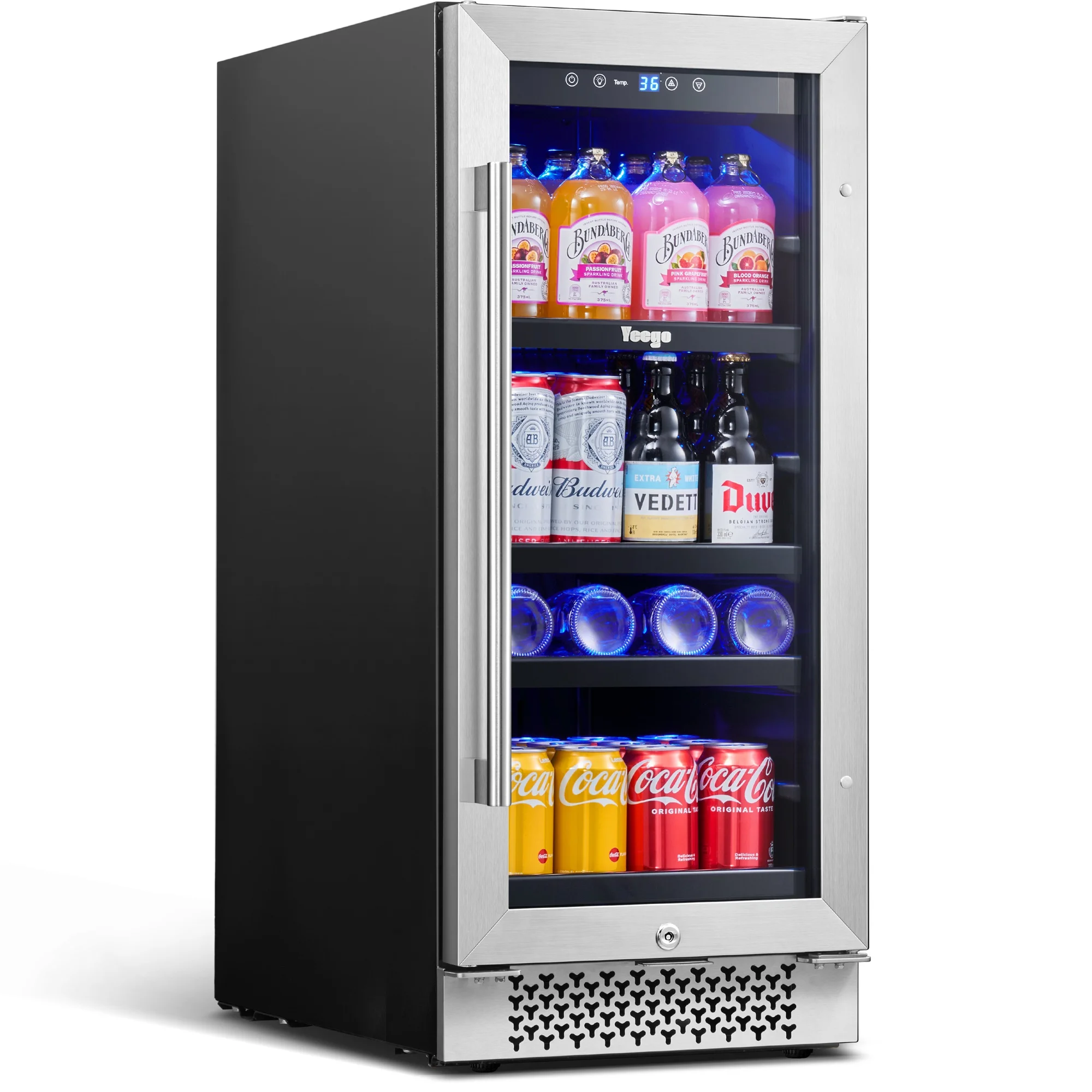 Yeego 85L Wine & Beverage Fridge – Versatile Compressor Cooler and Refrigerator for 80 Cans with Adjustable Temp & Lock Feature