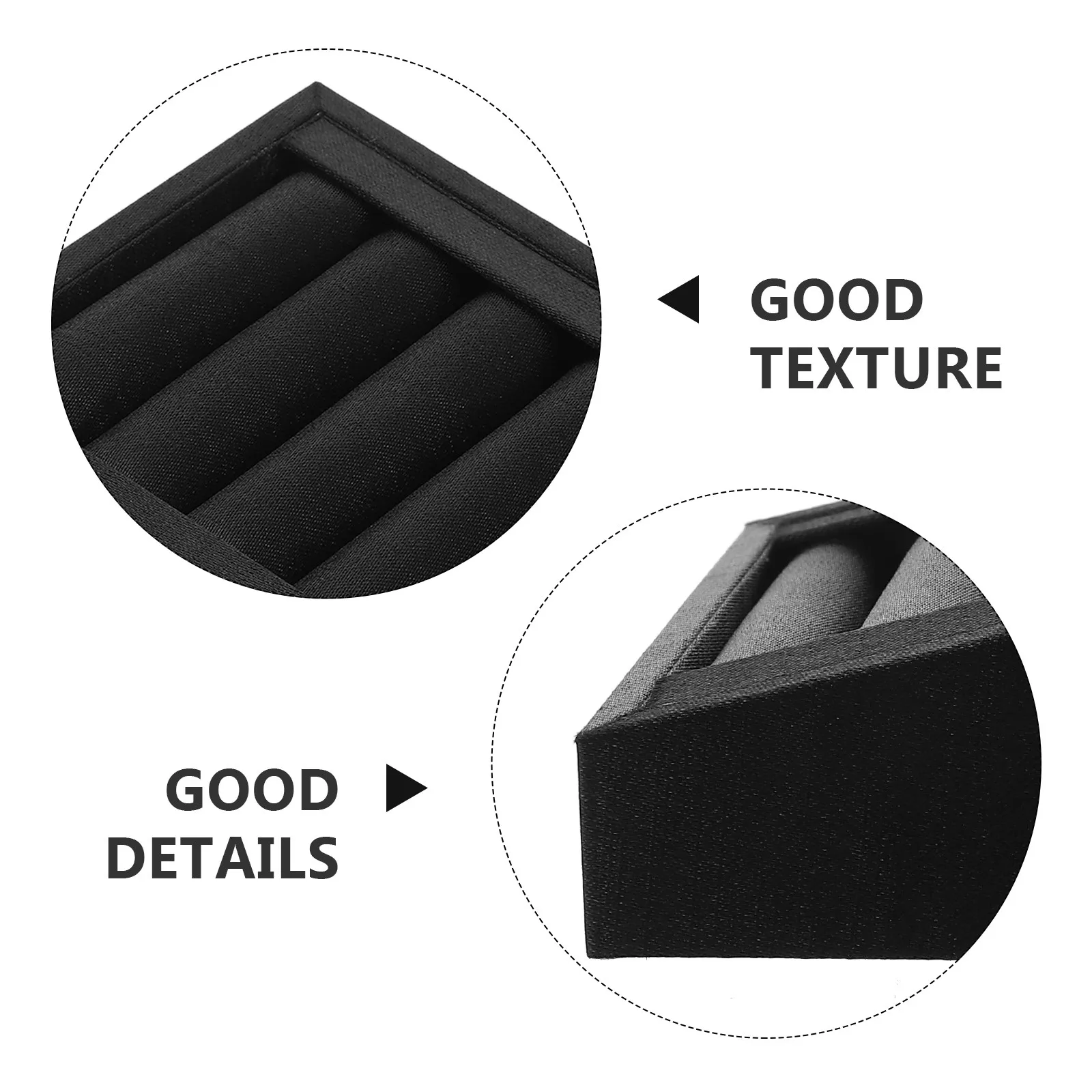 Black PU Jewelry Ring Display Tray Elegant Sleek Design Precision Grooved Slots Secure Ring Holders for Stores Trade Shows