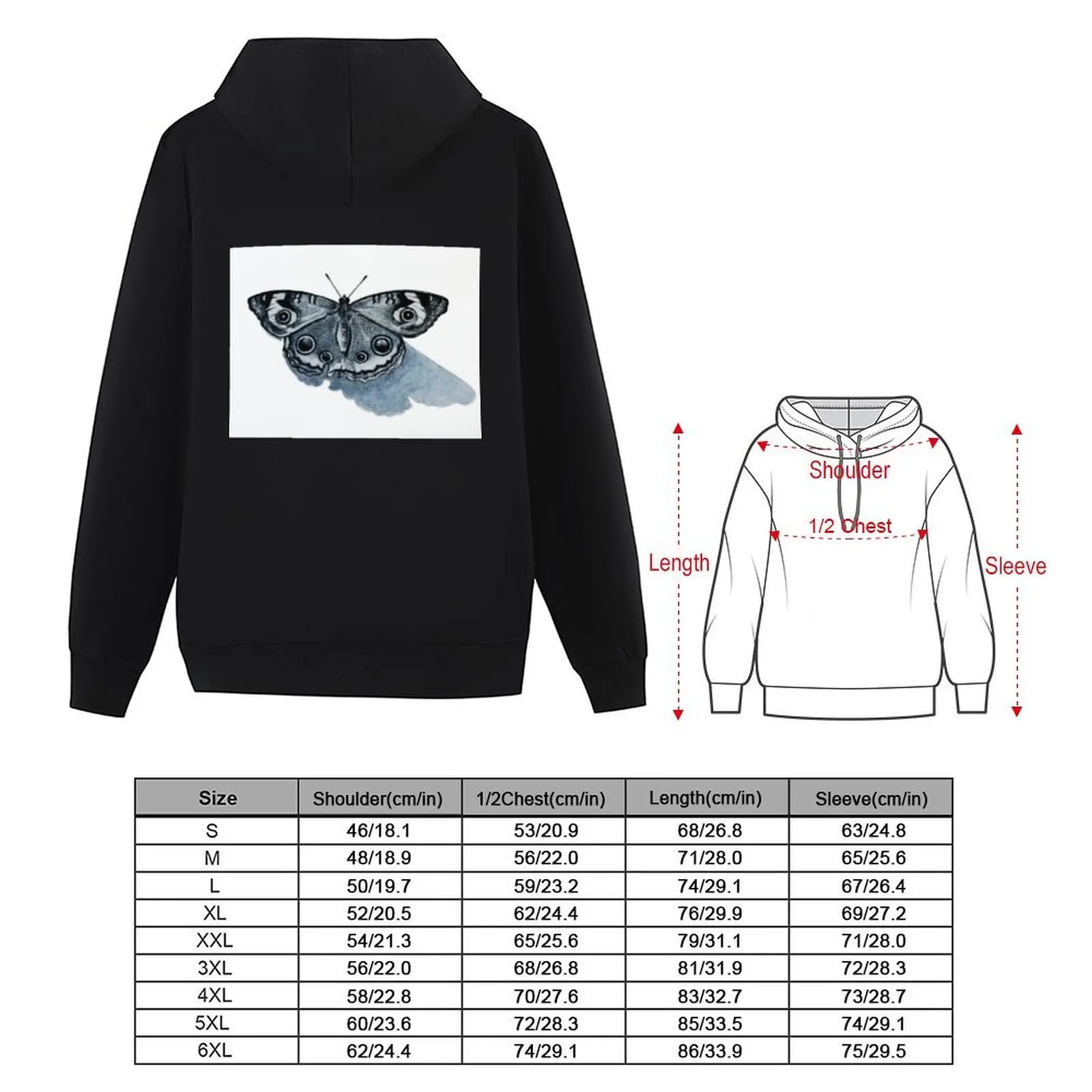 Bluza z kapturem Charcoal Butterfly dla mężczyzn, estetyczna odzież męska, męski sweter zimowy, męski zestaw bluz dresowych, bluzy z grafiką