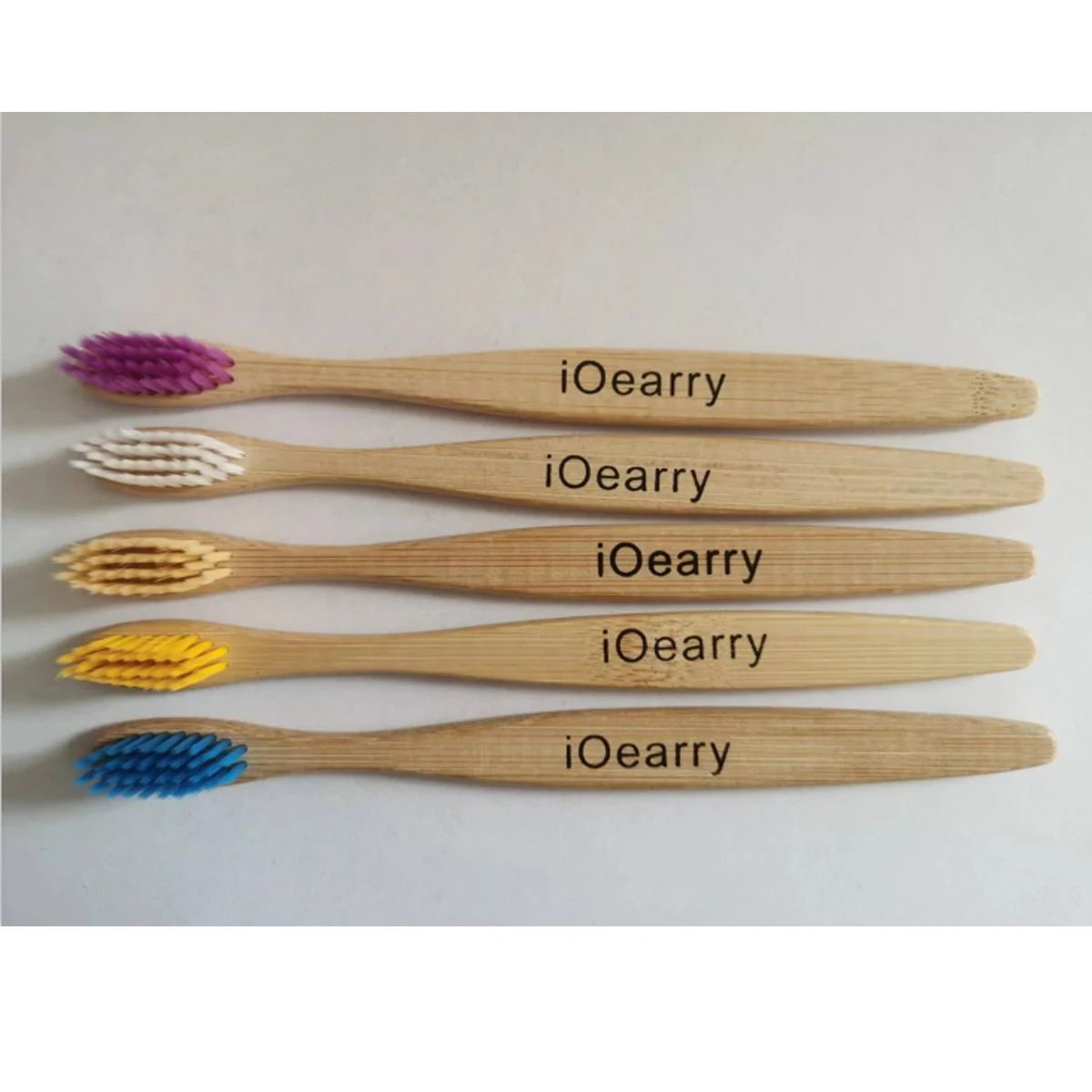 iOearry Bamboo Toothbrushes Multi-color Toothbrush Heads Soft bristle Natural Bamboo Handle Eco-friendly Kraft Packing