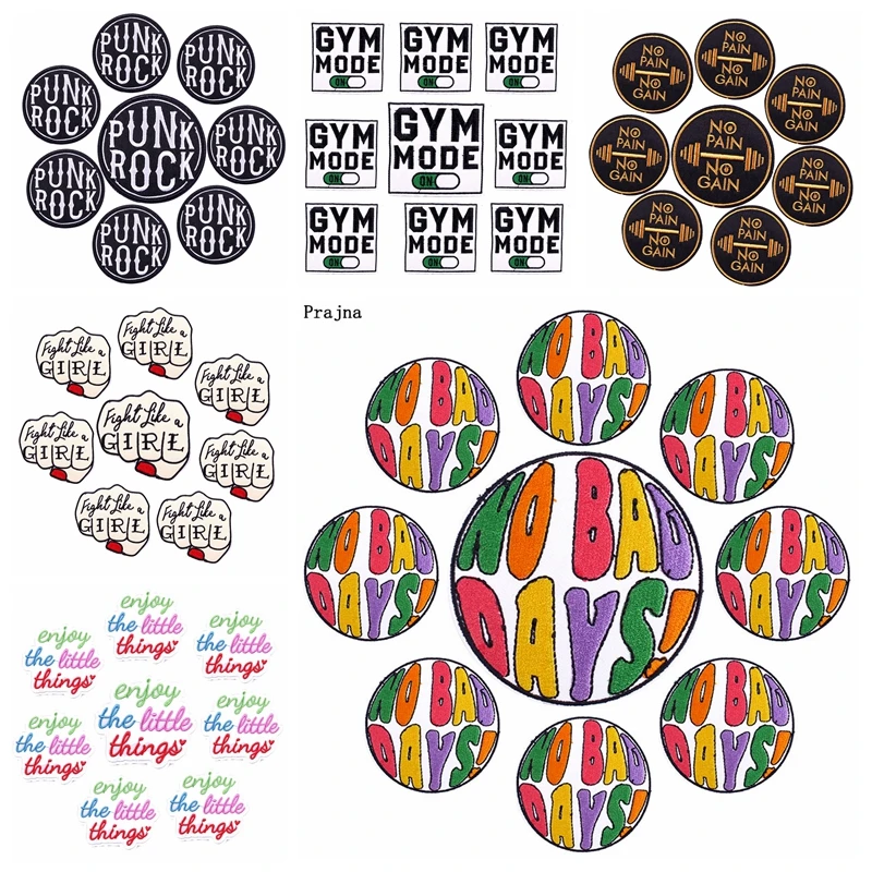 

10PCS/lots Cartoon Patch Rainbow Letter Patch Iron On Patches For Clothing thermoadhesive Patches Jackets Backpack Hats Sew DIY