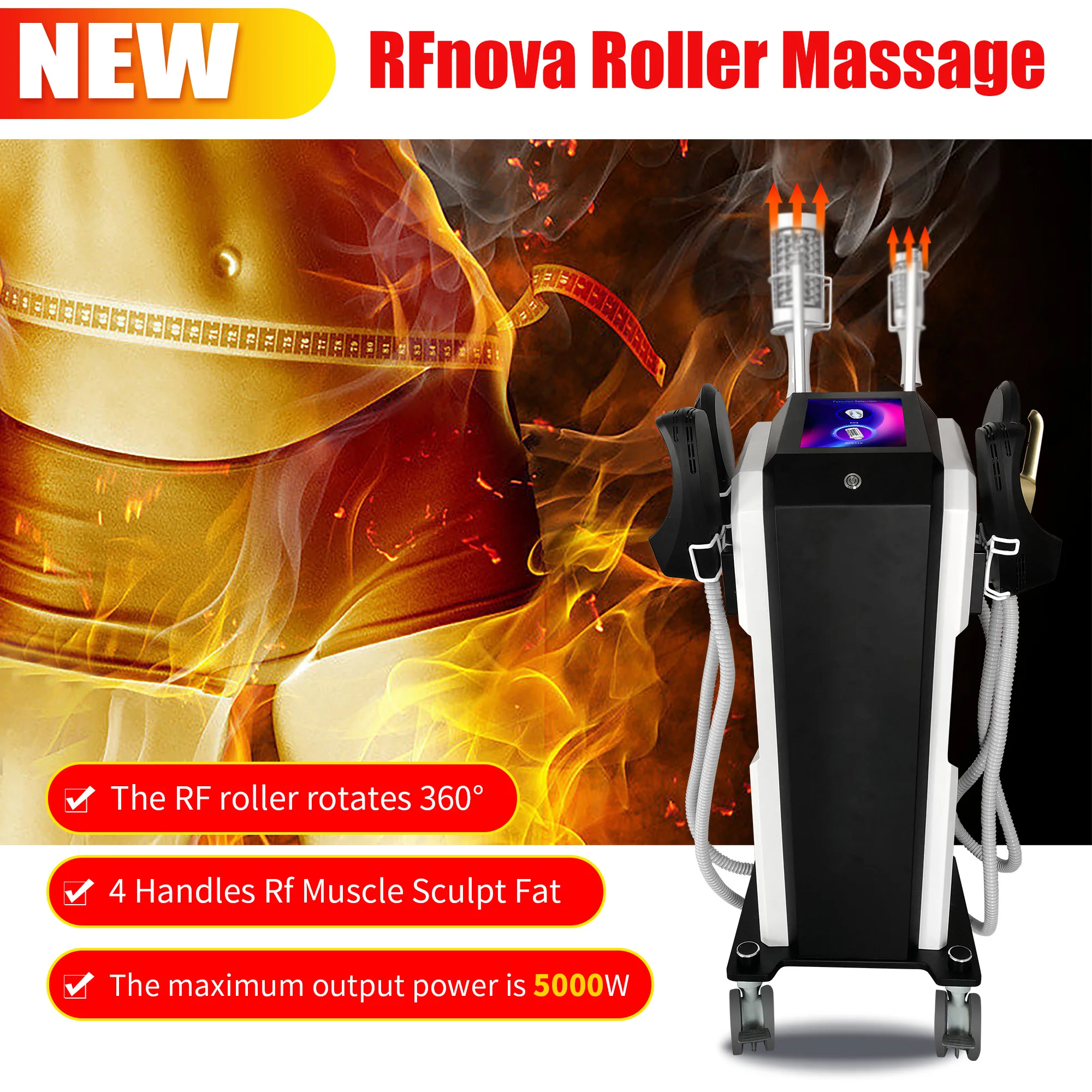 New 2 in 1 Roller Massage Lose Weight Therapy 40K Compressive Micro vibration Vacuum 5D Body slimming Machine