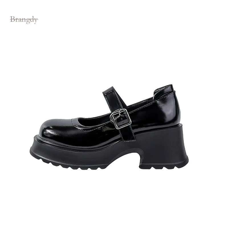 

Cute Exquisite Real Soft Leather Thick Mary Jane Shoes Women New French Style High Heels Small Increase Small Leather Shoes